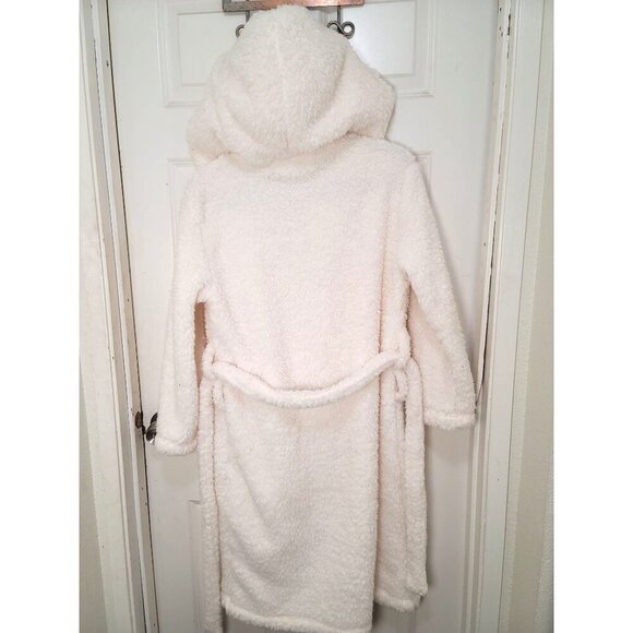 Pottery Barn Teen Hooded Plush Fleece Bathrobe Belt & Pockets - Picture 4 of 13